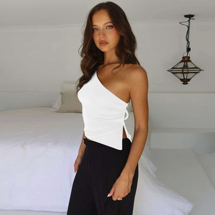 Damen Asymmetrisches Top mit Raffungen Echo Archiv