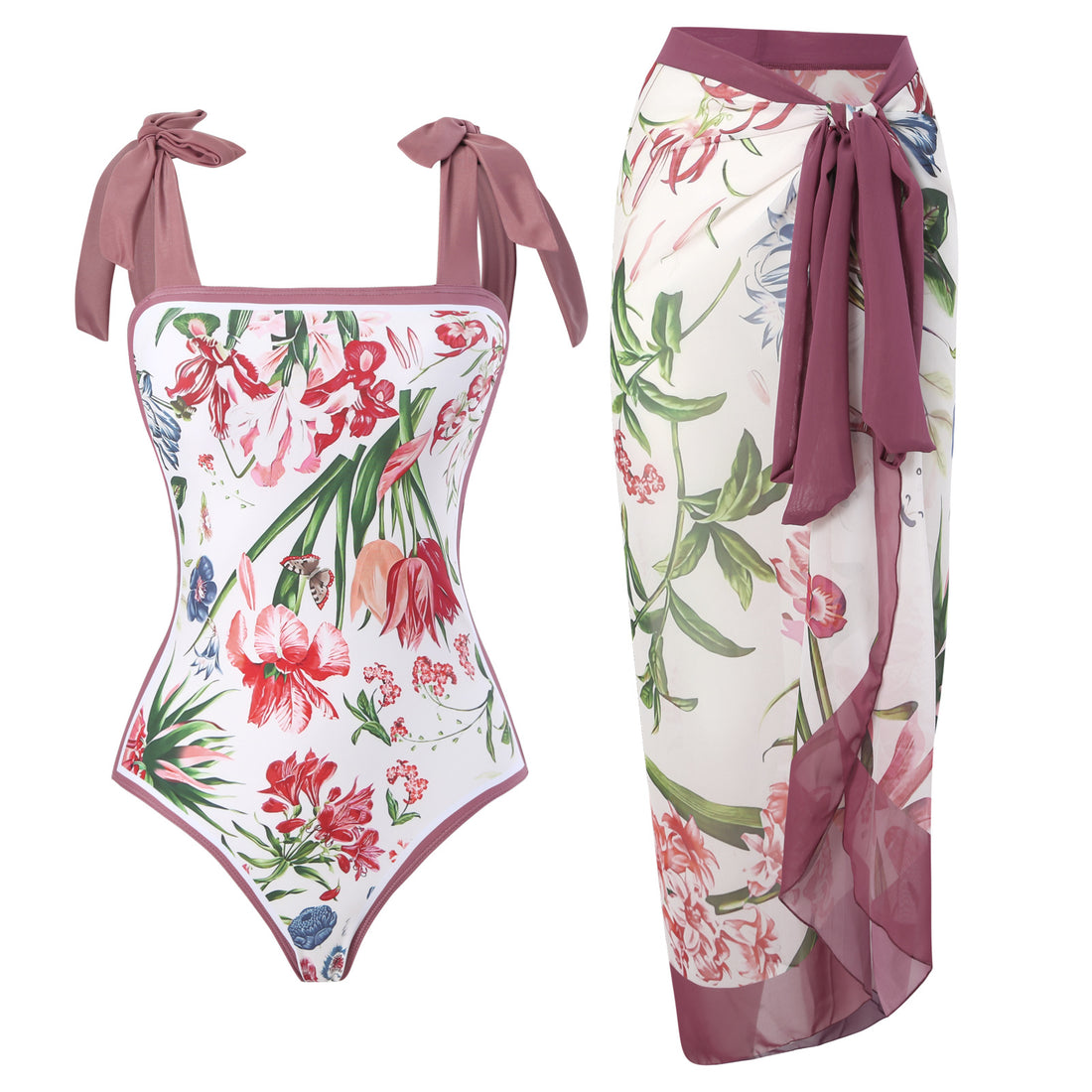 Damen Wickelrock mit künstlerischem Design und elastischem Bund – Rosévia