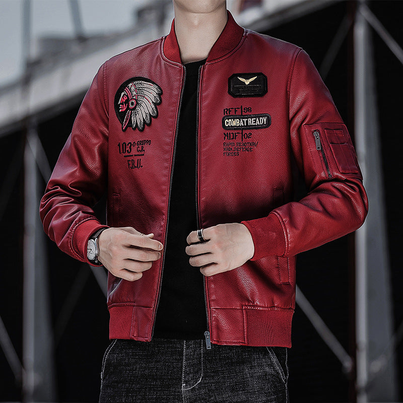Herren Modische Bomberjacke mit Schulterpatches Echo Archiv