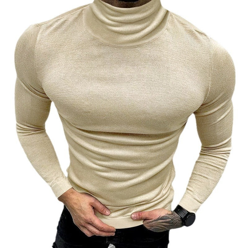 Herren Stehkragenpullover aus hochwertiger Baumwollmischung mit strukturiertem Design Echoarchiv