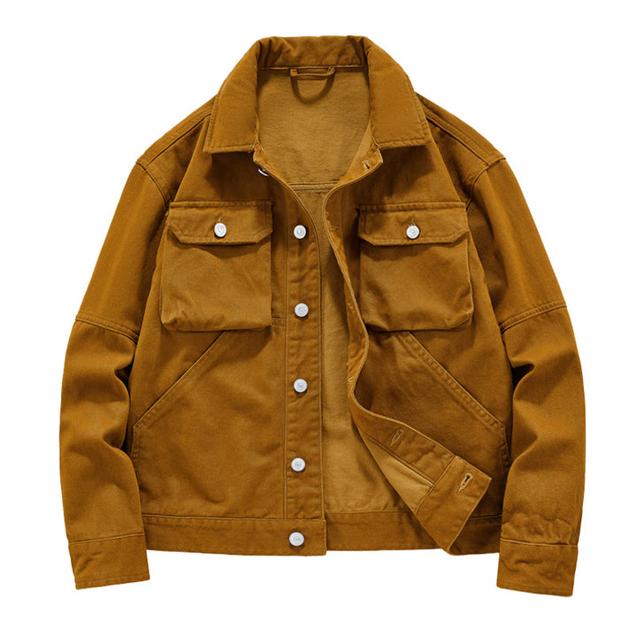 Herren nan kurze Worker-Jacke aus heavy-twill mit aufgesetzten Klappentaschen, schrägen Eingrifftaschen und verstärkten Nähten Echo Archiv