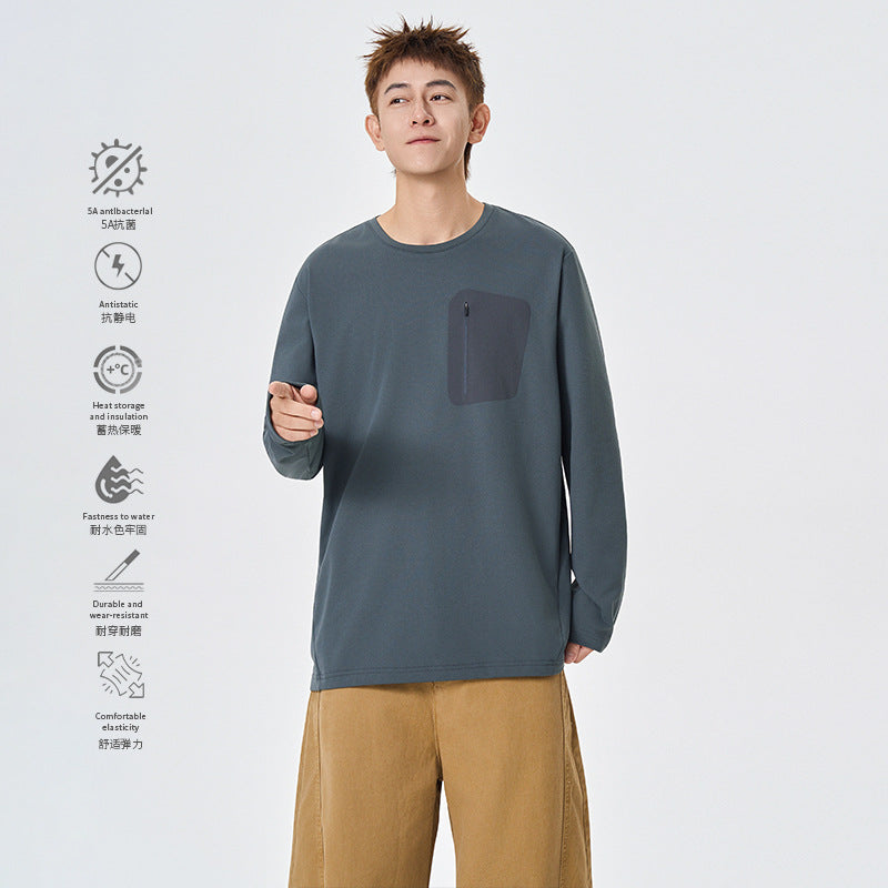 Herren Funktions-Langarmshirt mit Brust-Reißverschlusstasche und atmungsaktivem Performance-Jersey Echo Archiv
