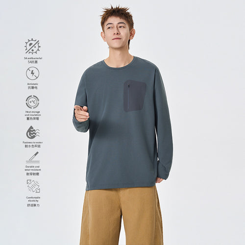 Herren Funktions-Langarmshirt mit Brust-Reißverschlusstasche und atmungsaktivem Performance-Jersey Echo Archiv
