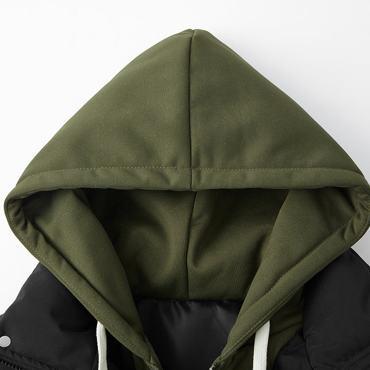 Herren isolierte Pufferjacke mit abnehmbarer Kapuze und verstellbarem Saum Echoarchiv