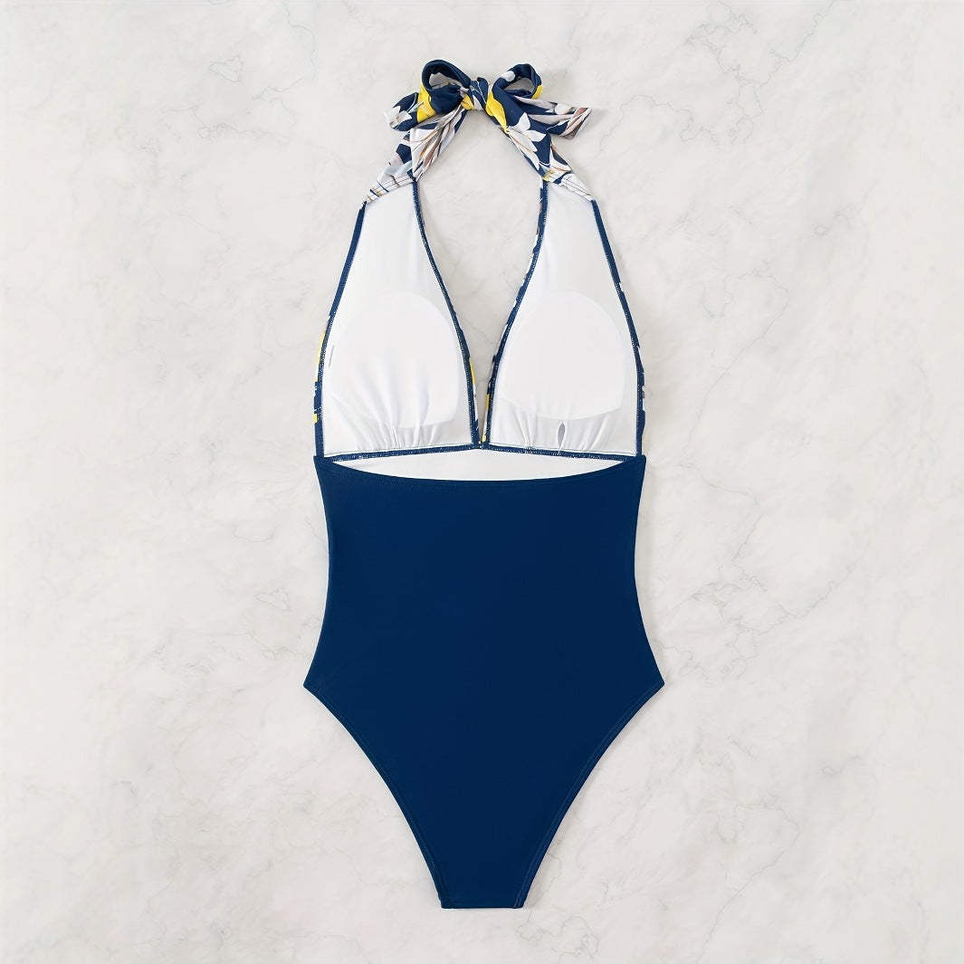 Damen Hochgeschnittener Floral Badeanzug Echo Archiv