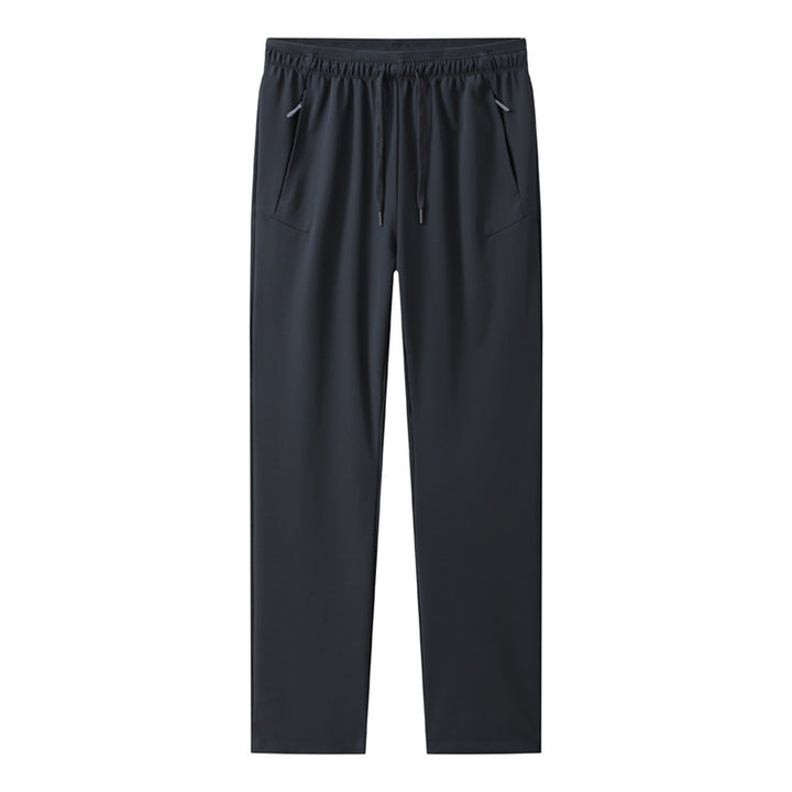Herren Konische Travel-Jogginghose aus Funktionsjersey mit Elastbund, Kordelzug & verdeckten Reißverschlusstaschen Echoarchiv