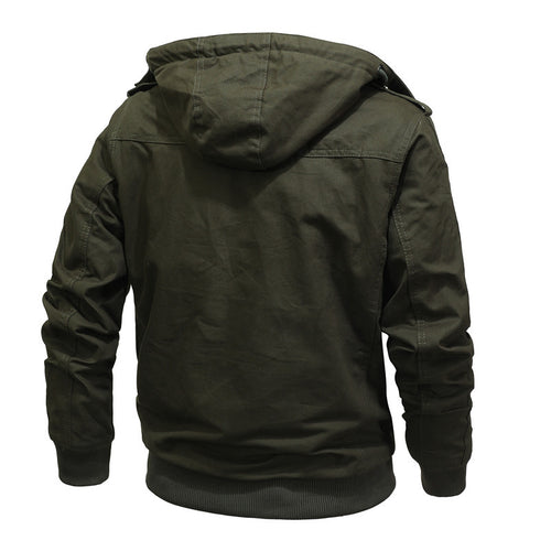 Herren Winddichte Canvas-Jacke mit Teddyfutter und Kapuze Echoarchiv