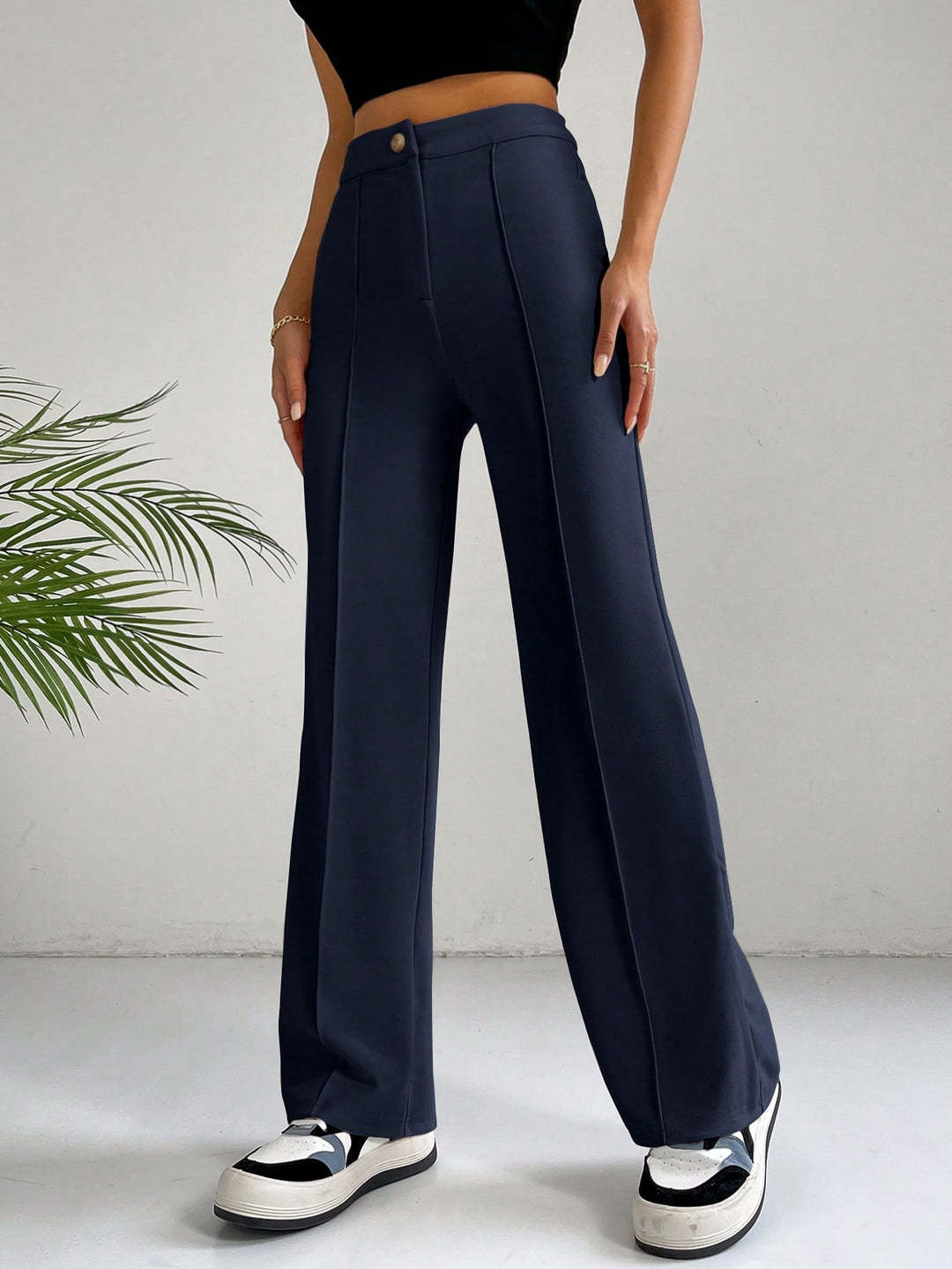 Damen Elegante und hoch geschnittene Stoffhose Echo Archiv