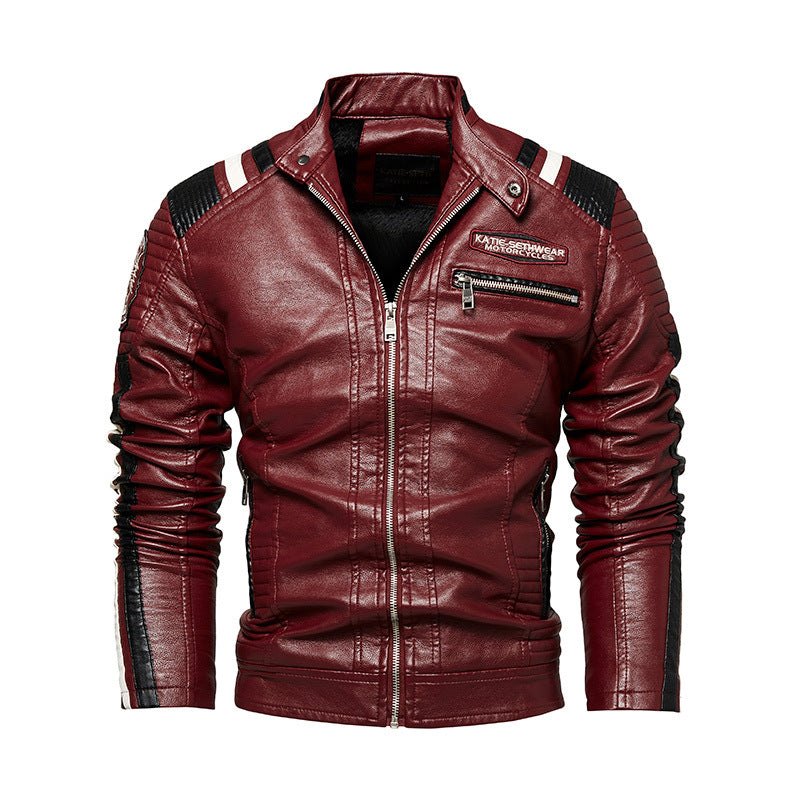 Herren Hochwertige Kunstleder-Motorradjacke Echo Archiv