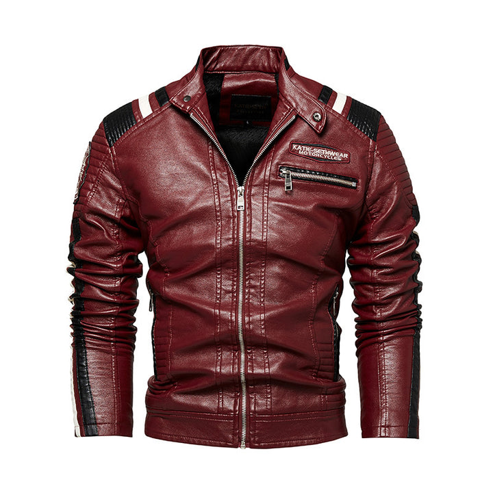 Herren Hochwertige Kunstleder-Motorradjacke Echo Archiv