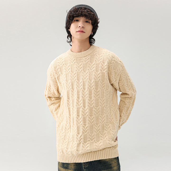 Herren Grobstrickpullover mit klassischem Muster Echoarchiv
