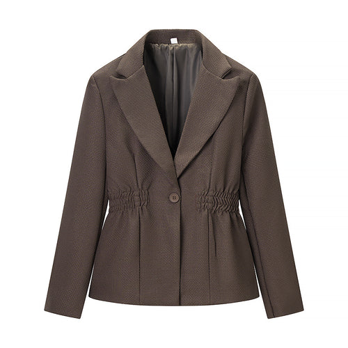 Damen Taillierter Blazer mit geraffter Taillenpartie und strukturierter Weboptik Echo Archiv