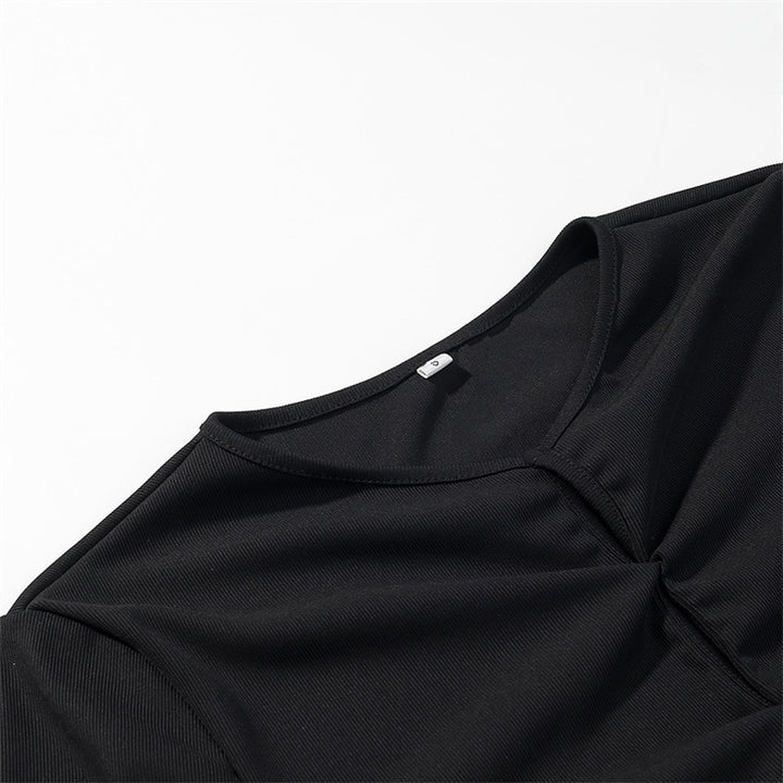 Damen Zweiton-Maxikleid mit geraffter V‑Passe, Spitzenbesatz und langen Ärmeln Echo Archiv