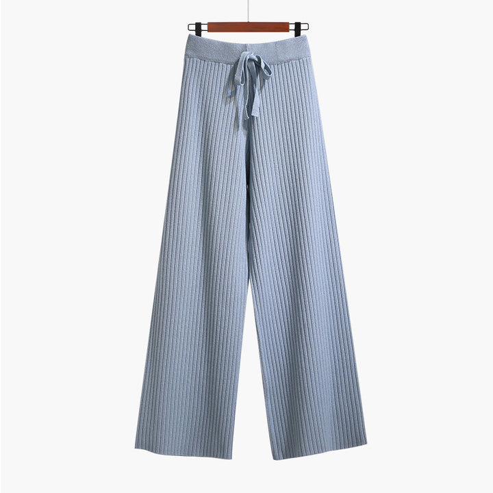 Damen Weit geschnittene Rippstrickhose mit Kordelzug Echo Archiv
