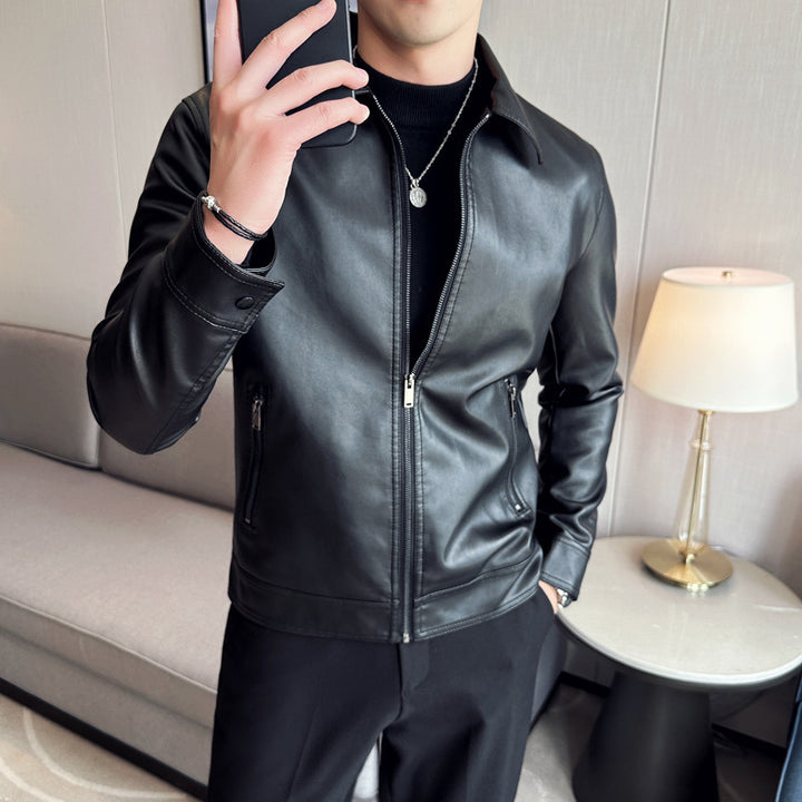 Herren Modische Kunstlederjacke mit klassischem Schnitt Echo Archiv