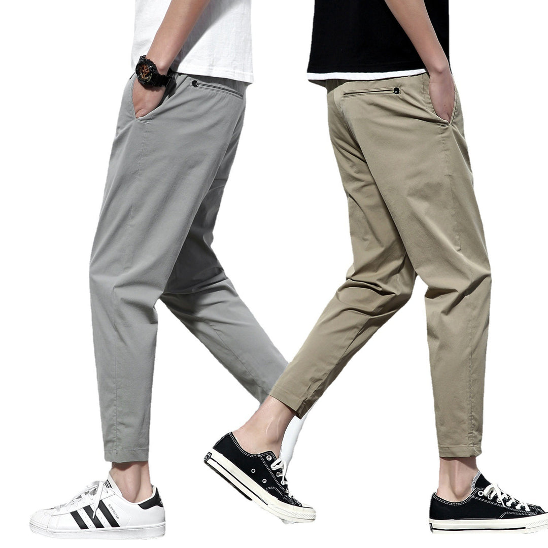 Herren lässige Chinohose mit verstellbarem Bund und praktischen Seitentaschen Echoarchiv