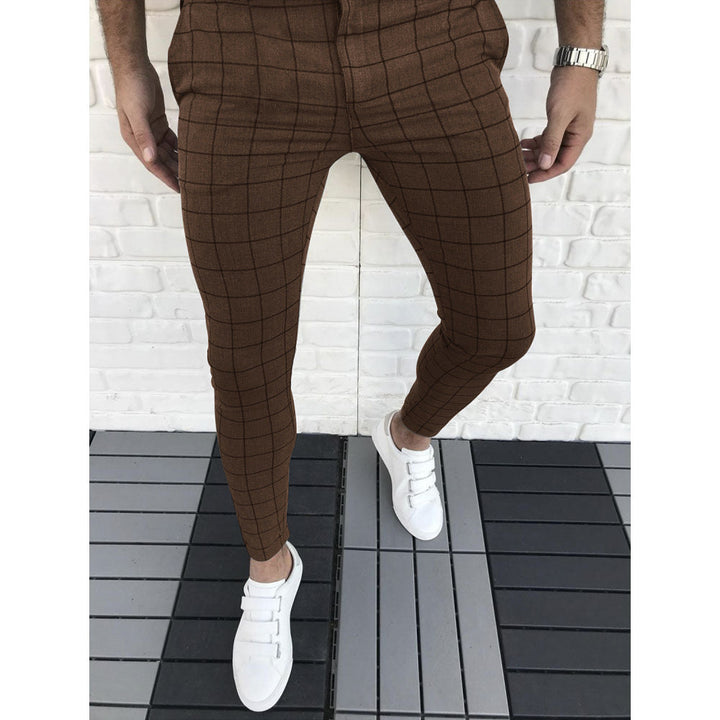 Herren Karierte Anzughose im Slim Fit Stil Echoarchiv