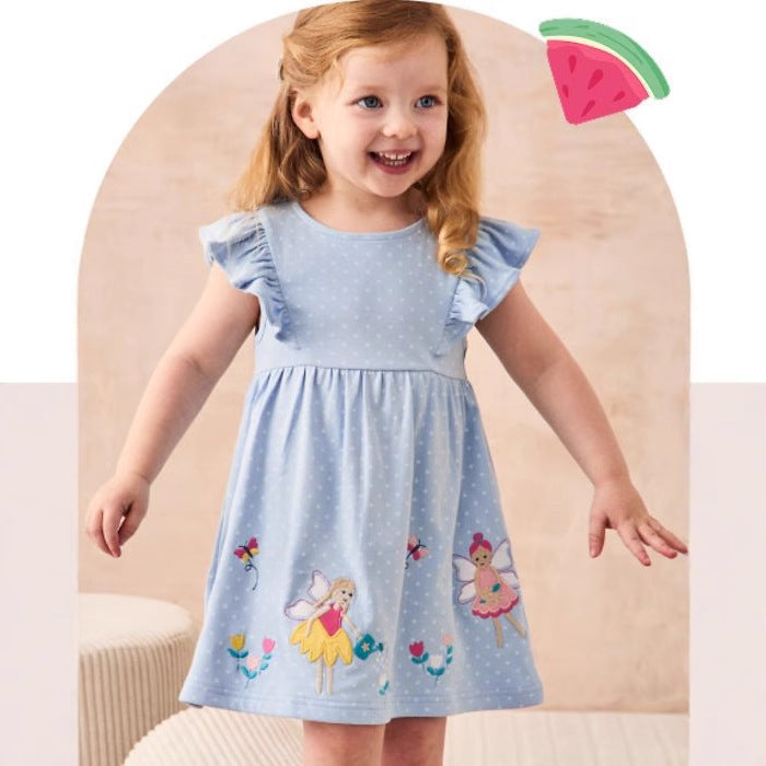 Mädchen Kleid mit niedlichen Feenapplikationen Echo Archiv