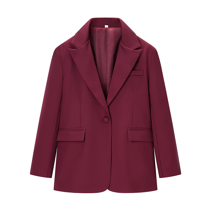 Damen kastiger Blazer mit spitzem Revers, Pattentaschen und durchgehendem Innenfutter – Valéne