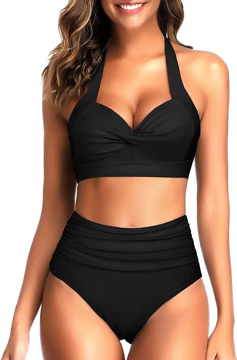 Damen Hochgeschnittener Bikini mit raffiniertem Oberteil Echo Archiv