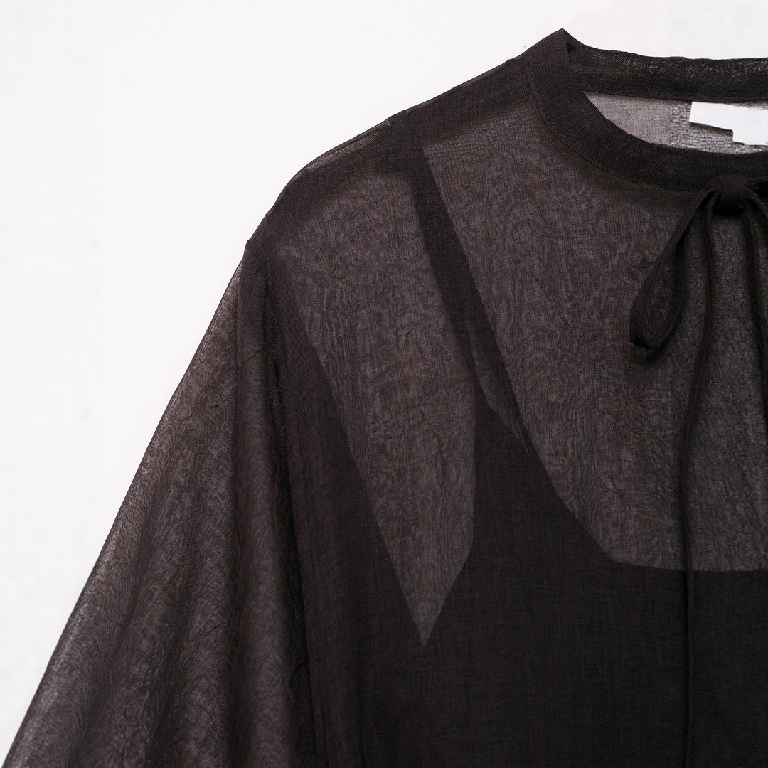 Damen Transparentes Chiffon-Kaftankleid mit Volantärmeln und Tunnelzug Echoarchiv