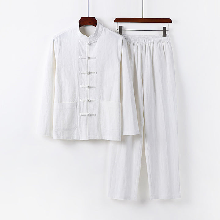 Herren Zweiteiliges Leinen-Baumwoll Loungewear-Set Echoarchiv