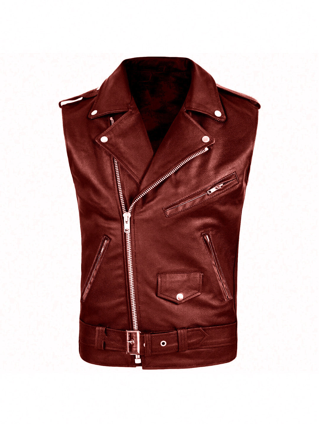 Herren stylische ärmellose Bikerjacke aus hochwertigem Leder Echoarchiv