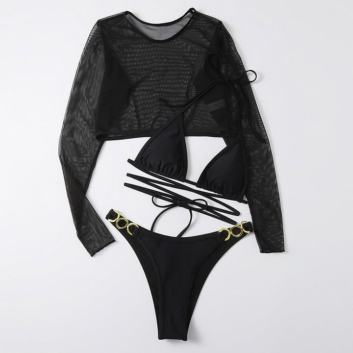 Damen Bikini-Set mit langem Oberteil und verstellbaren Bändern Echo Archiv