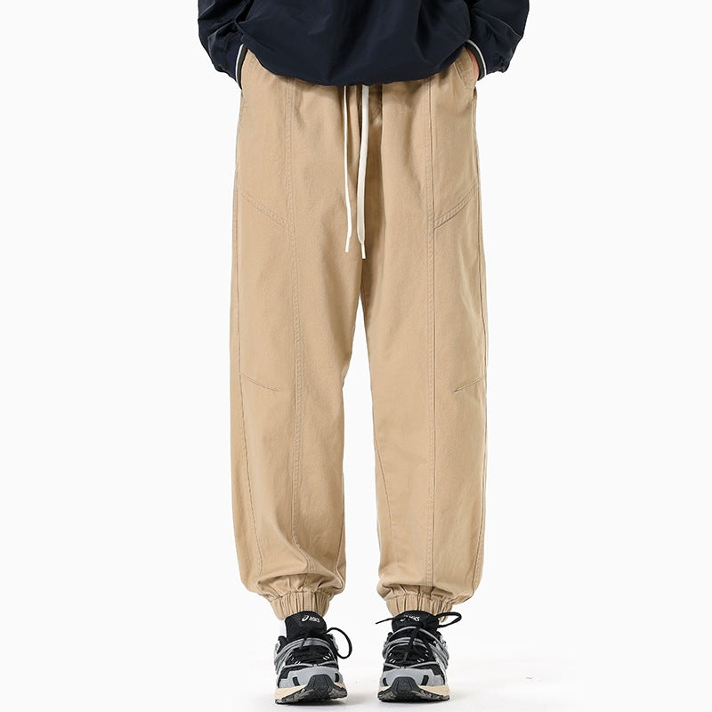 Herren Oversized Utility-Jogginghose aus robustem Baumwollmix mit Kordelbund, seitlichen Cargo‑Taschen & gerippten Bündchen Echoarchiv