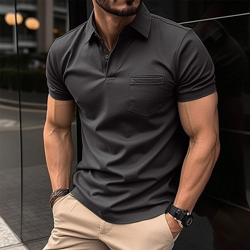 Herren Polohemd mit klassischem Schnitt und praktischer Brusttasche Echoarchiv