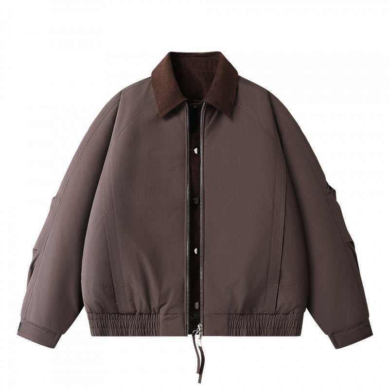 Herren Boxige Kurzjacke mit Cordkragen, doppelter Front und Kordelzugsaum Echo Archiv