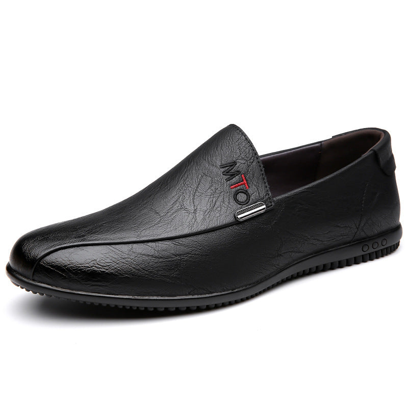 Herren Eleganter Lederoptik-Slipper mit flexibler Noppen-Gummisohle Echoarhiv