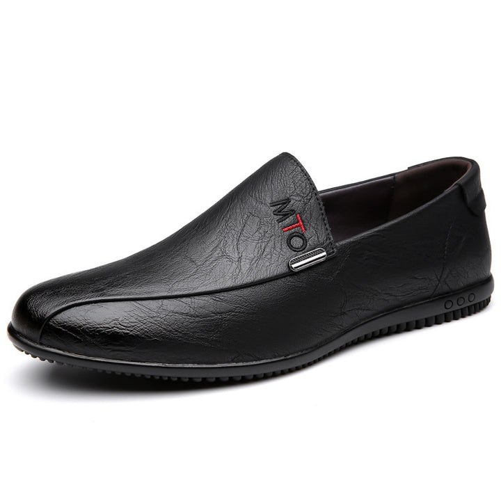 Herren Eleganter Lederoptik-Slipper mit flexibler Noppen-Gummisohle Echoarhiv