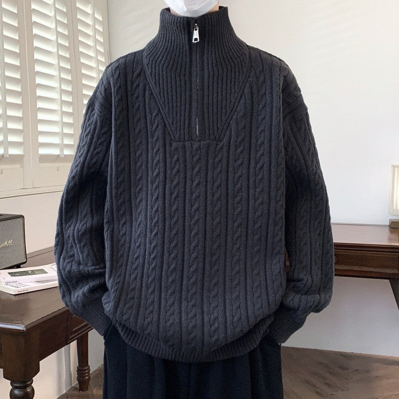 Damen Grobstrickpullover mit Stehkragen – Mavelle