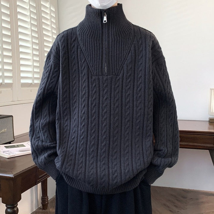 Damen Grobstrickpullover mit Stehkragen – Mavelle