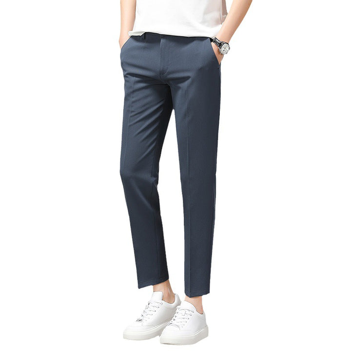 Herren bequeme Chinohose mit schmalem Schnitt und elastischem Bund Echoarchiv