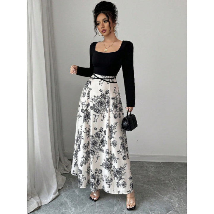 Damen Maxirock mit floralem Design und elastischer Taille Echo Archiv