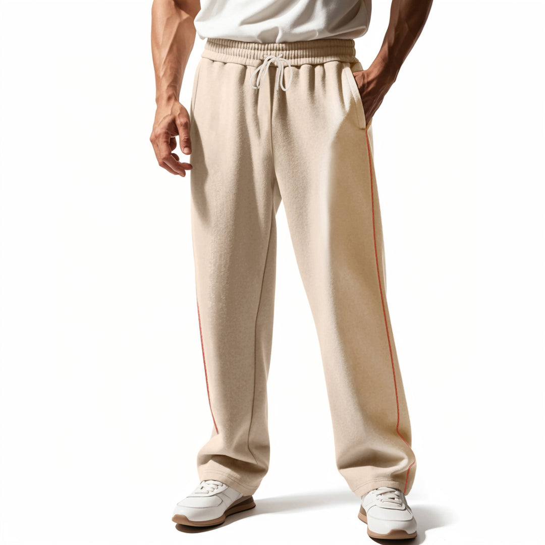 Herren locker sitzende Sweatpants mit seitlicher Ziernaht, elastischem Komfortbund und tiefen Eingrifftaschen – Marzano