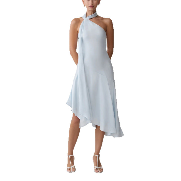 Damen asymmetrisches Schlussteil Kleid mit schmalem Träger Echo Archiv