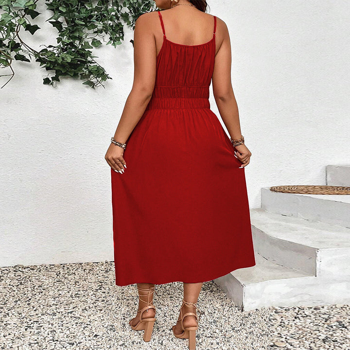 Damen Maxikleid mit verstellbaren Trägern und elastischem Bund Echo Archiv