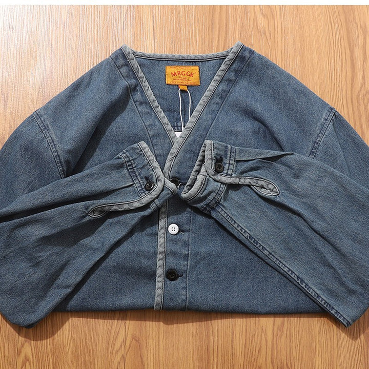 Herren Modische Denim-Jacke mit Taschen Echo Archiv