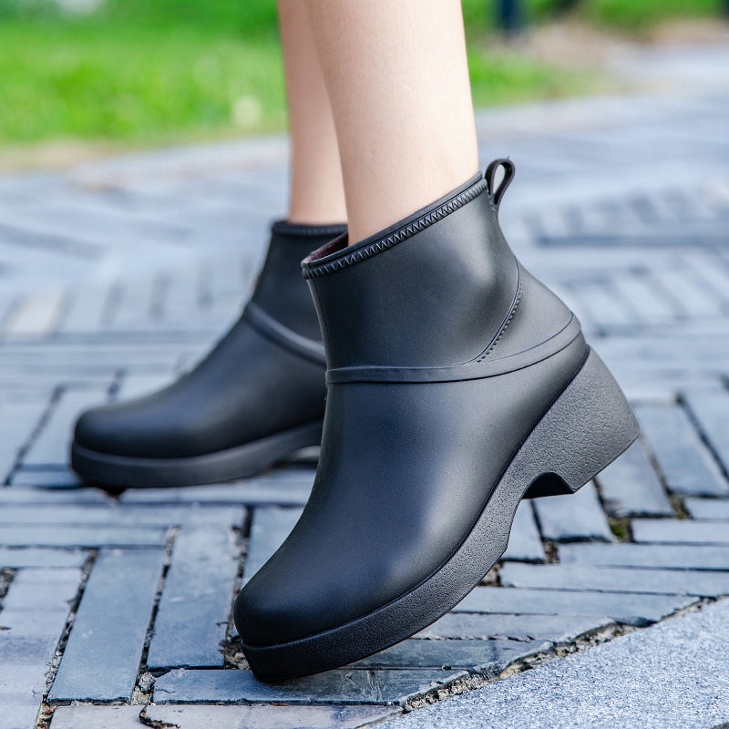 Damen Gummi-AnklEchoarhivoots wasserdicht mit Plateau-Profilsohle und Zuglasche Echoarhiv