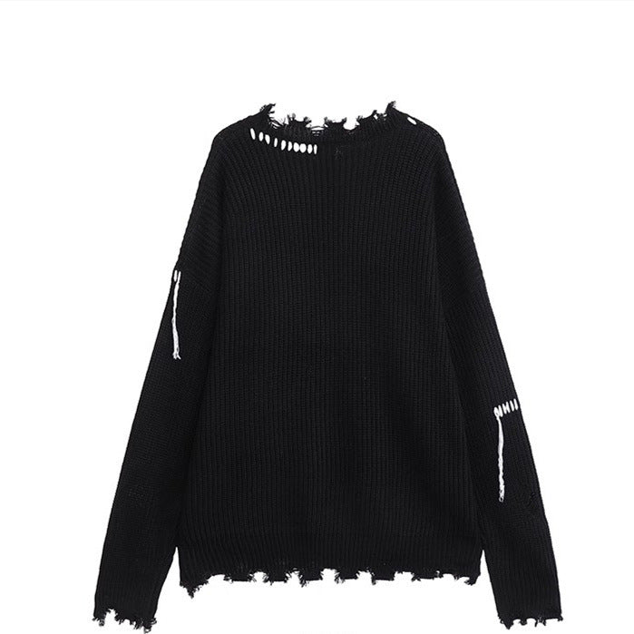 Herren lässiger Strickpullover mit fransigen Abschlüssen Echoarchiv