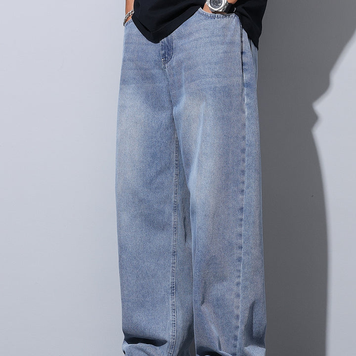 Herren Weite Baggy-Jeans aus leichtem Denim mit tiefer Schrittführung Echoarchiv