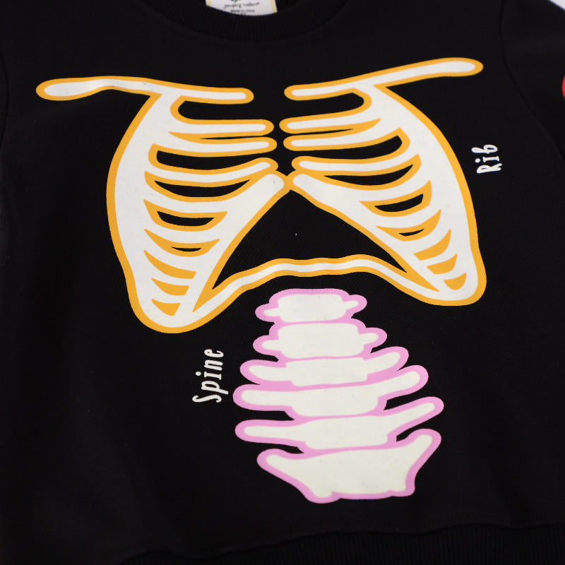 Herren Freizeit-Jogginghose mit leuchtendem Skelett-Design Echo Archiv