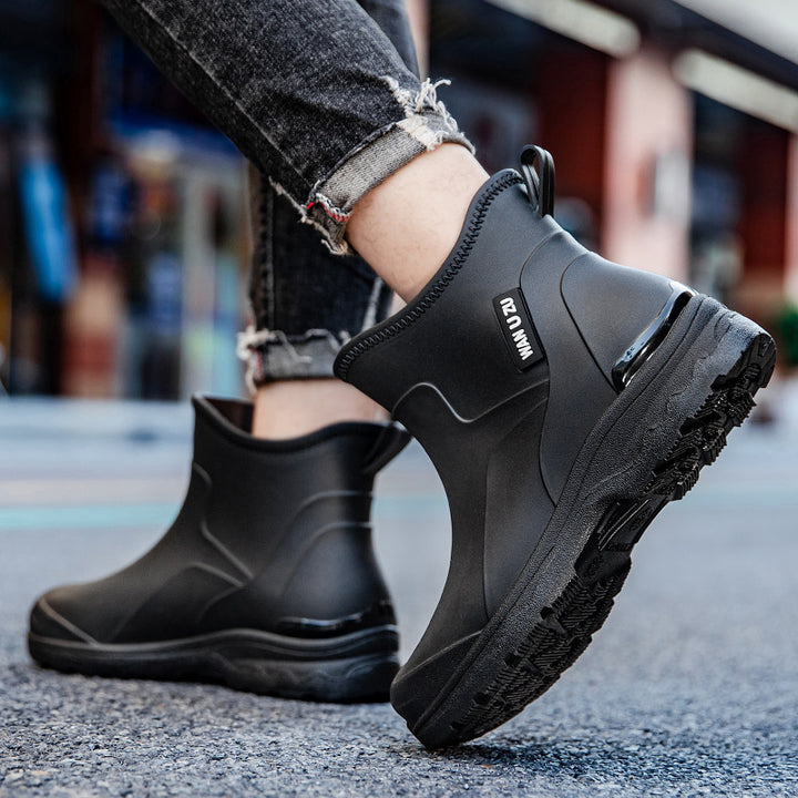 Herren Schlupf-Ankle-Gummistiefel mit stoßdämpfender Leichtsohle und griffiger Profilsohle Echoarhiv