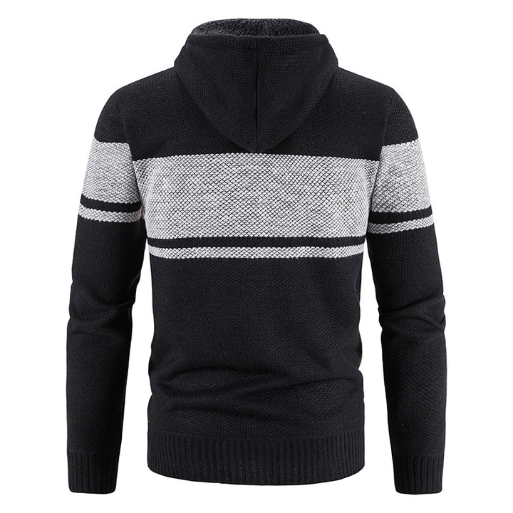 Herren nan gefütterte Strick-Kapuzenjacke mit Teddyfutter, durchgehendem Reißverschluss und Kordelzug Echo Archiv