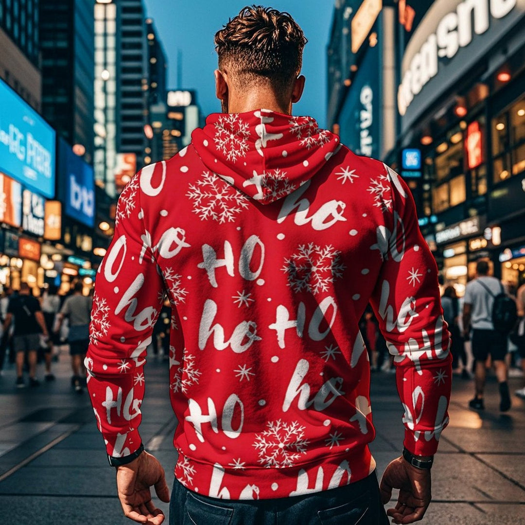 Herren Weihnachts-Hoodie mit farbenfrohem grafischen Design und bequemer Passform Echoarchiv