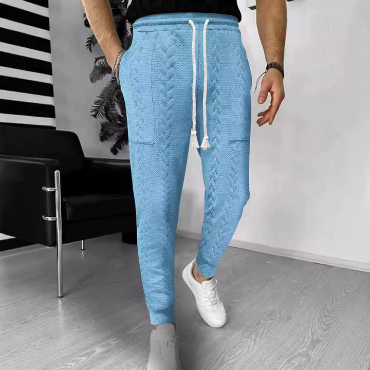 Herren lässige Freizeithose mit strukturiertem Design und praktischen Taschen Echoarchiv