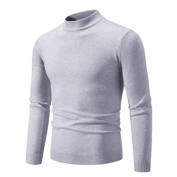 Herren Schmal geschnittener Feinstrick‑Mockneck‑Pullover mit geripptem Kragen und Saum Echo Archiv